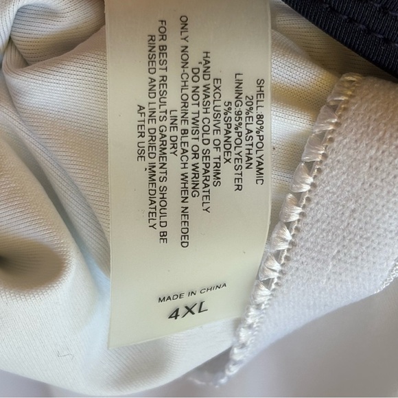 Uhnice 4XL NWT black and white striped athletic one piece bathing suit swim - Picture 6 of 10